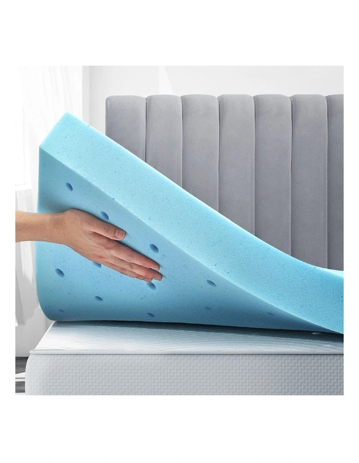 Memory Foam Mattress Topper Single 5cminBlue image 2