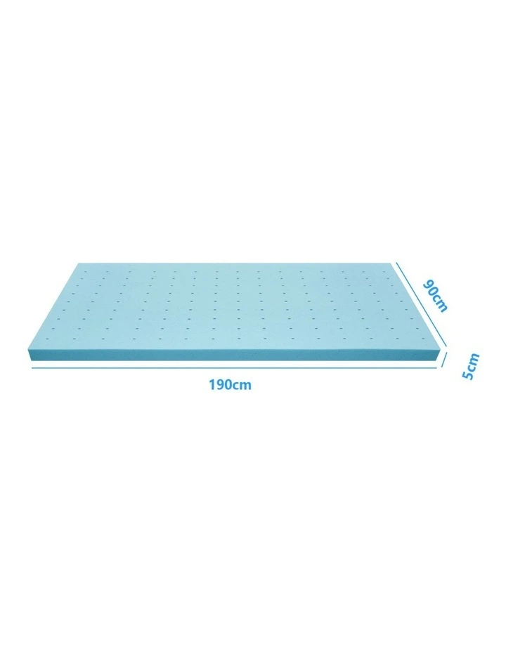 Memory Foam Mattress Topper Single 5cminBlue image 3