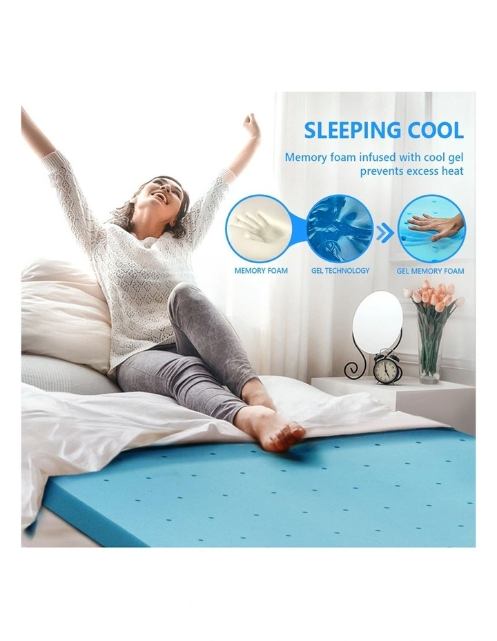 Memory Foam Mattress Topper Single 5cminBlue image 6