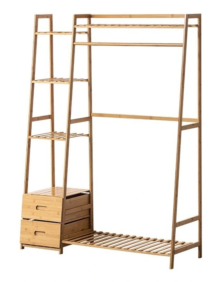 Open Clothes Rack Storage Organiser in Natural image 1