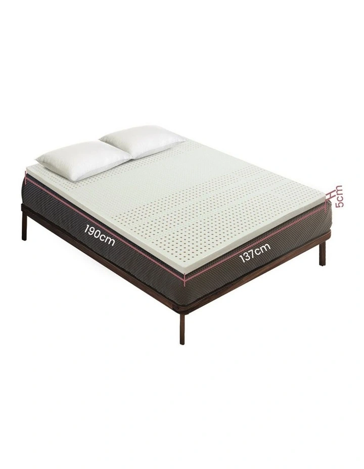 Mona Bedding Latex Mattress Topper Double 7 Zone Underlay Cover 5cm in Beige image 3
