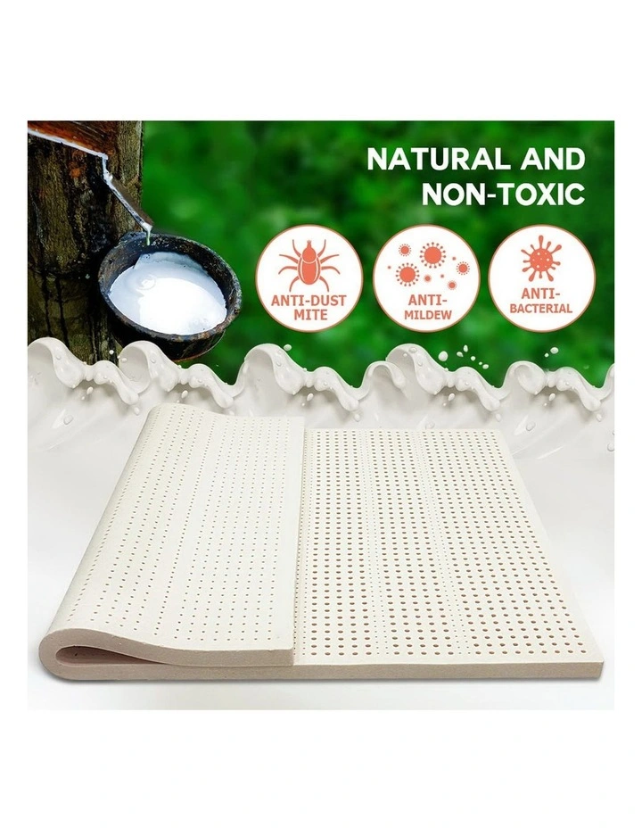 Mona Bedding Latex Mattress Topper Double 7 Zone Underlay Cover 5cm in Beige image 7