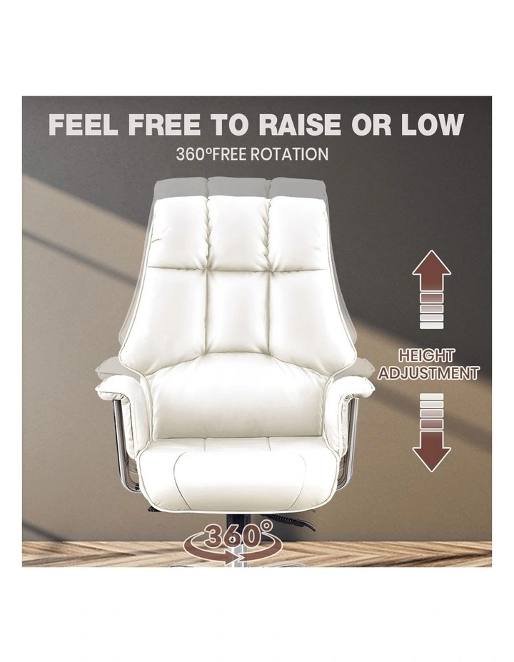 Adjustable Office Desk Chair Footrest in White image 4