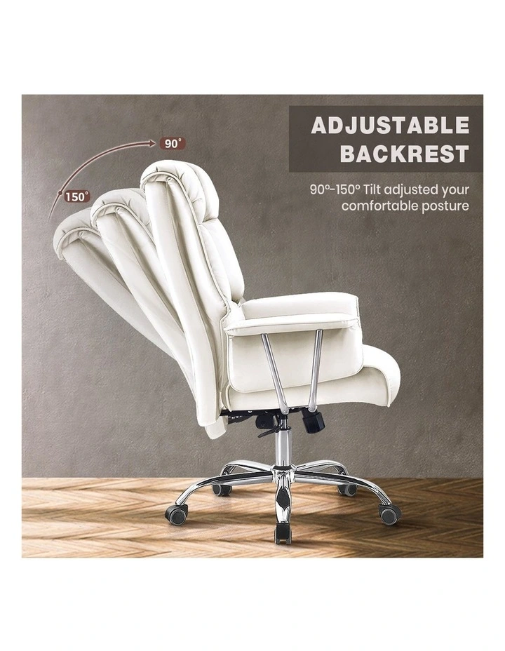 Adjustable Office Desk Chair Footrest in White image 5