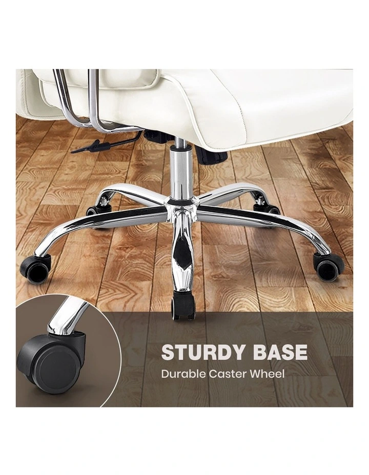 Adjustable Office Desk Chair Footrest in White image 6