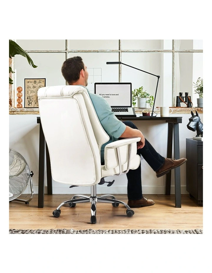 Adjustable Office Desk Chair Footrest in White image 7