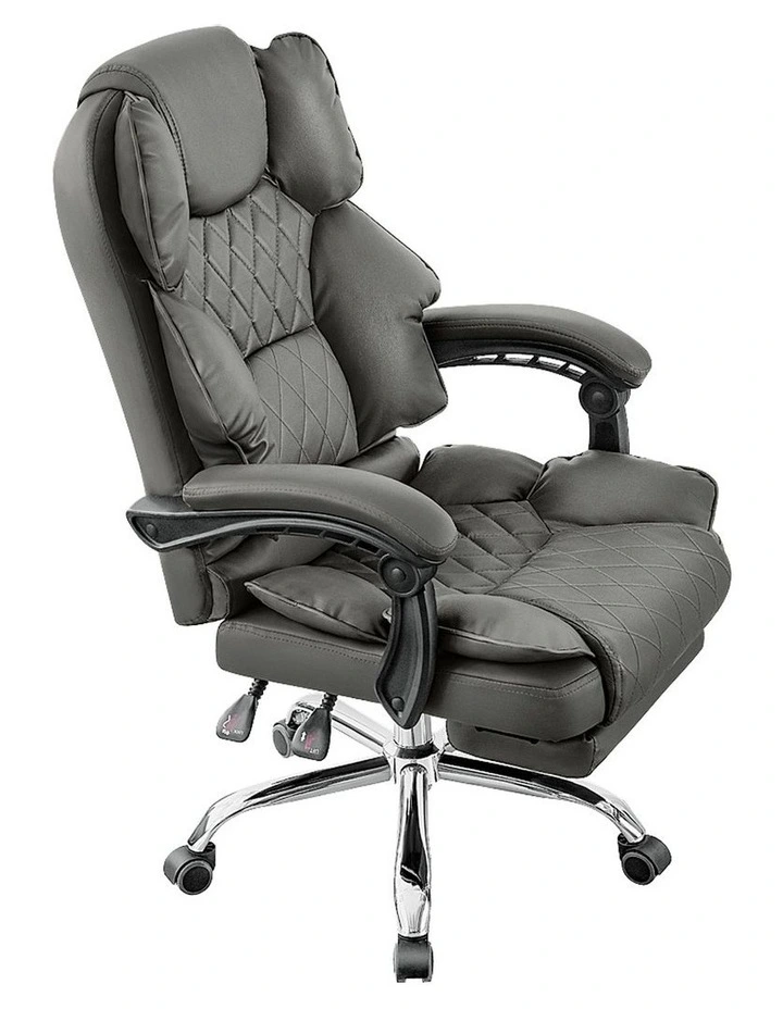 Ergonomic Reclining Adjustable Office Desk Chair Footrest in Black image 1