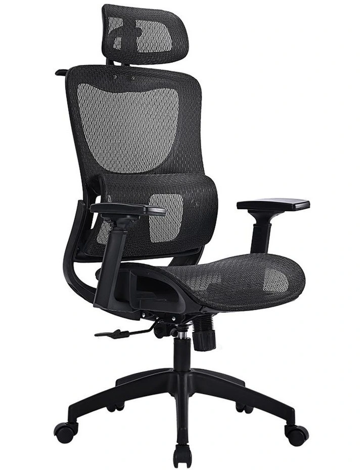 Ergonomic Tilt Fabric Office Computer Mesh Chair in Black image 1