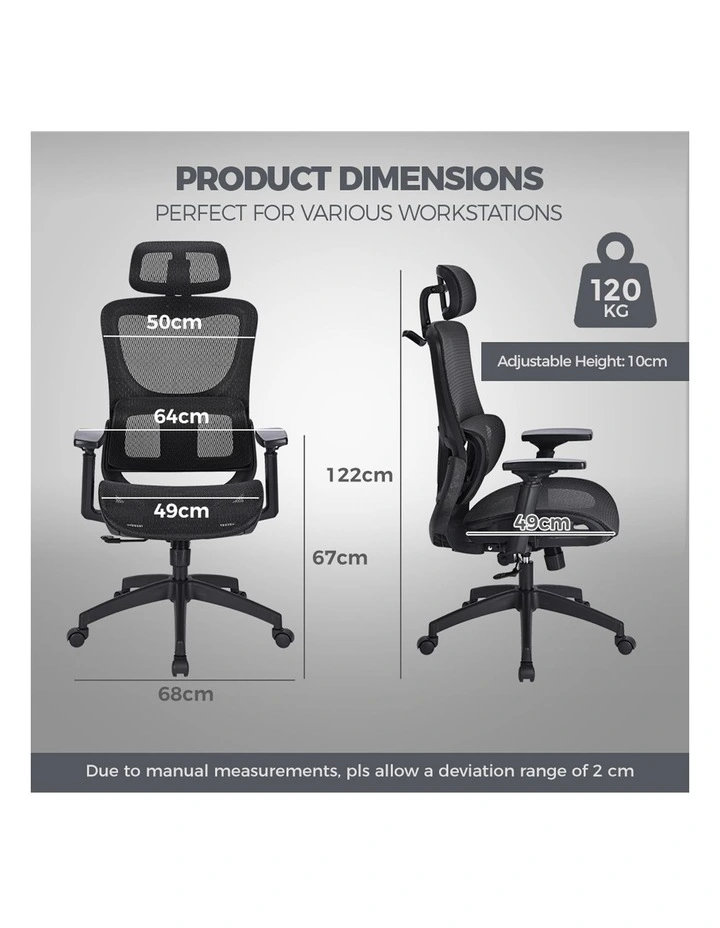 Ergonomic Tilt Fabric Office Computer Mesh Chair in Black image 3