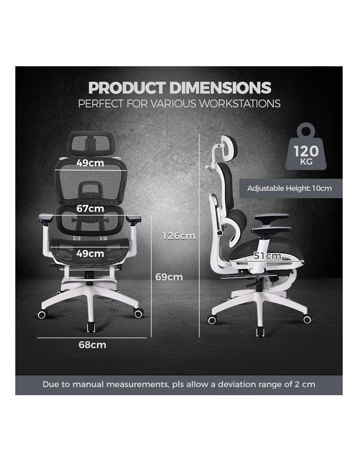Ergonomic Office Chair in Black/White image 3