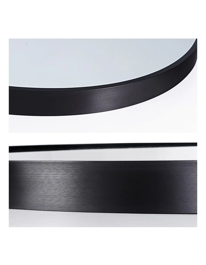 Oval Aluminum Frame Mirror in Black image 5