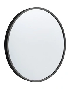 Round Aluminum Frame Mirror 60cm in Black