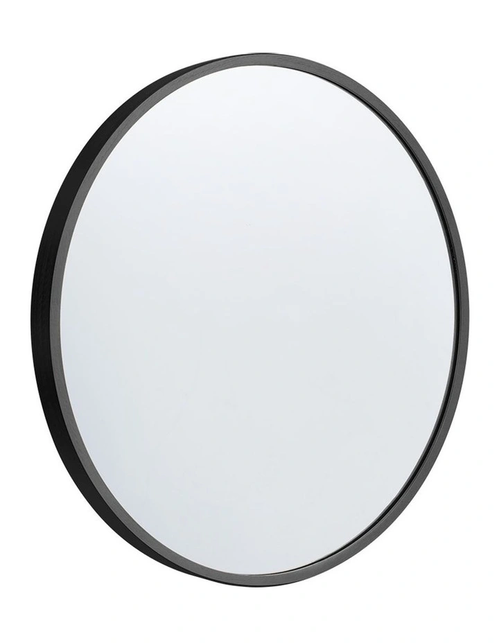 Round Aluminum Frame Mirror 60cm in Black image 1