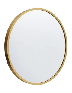 Aluminum Frame Round Wall Mirror 80cm in Gold