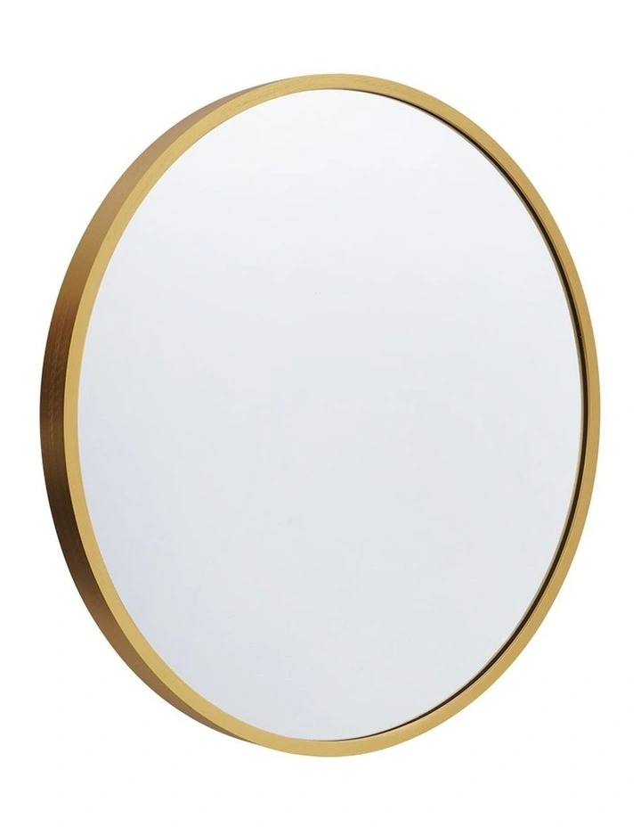 Aluminum Frame Round Wall Mirror 80cm in Gold image 1