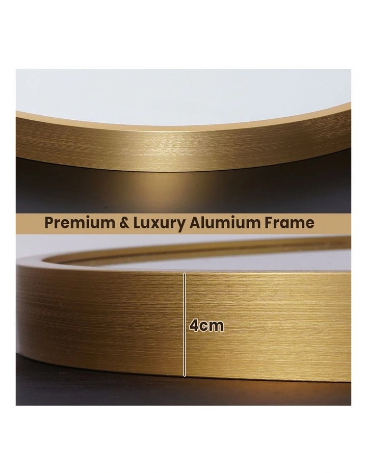 Aluminum Frame Round Wall Mirror 80cm in Gold image 5