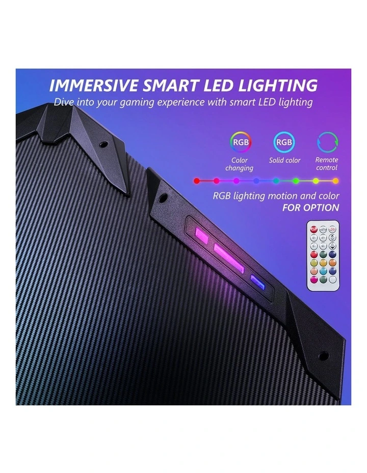 RGB Carbon Fiber Computer Office Z Shaped Desk 140cm in Black image 6