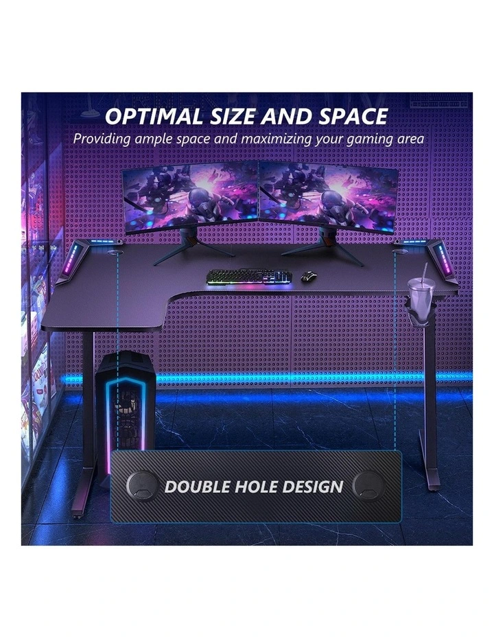 Carbon Fiber Computer Office Desk With Z Shaped Leg 140cm in Black image 4