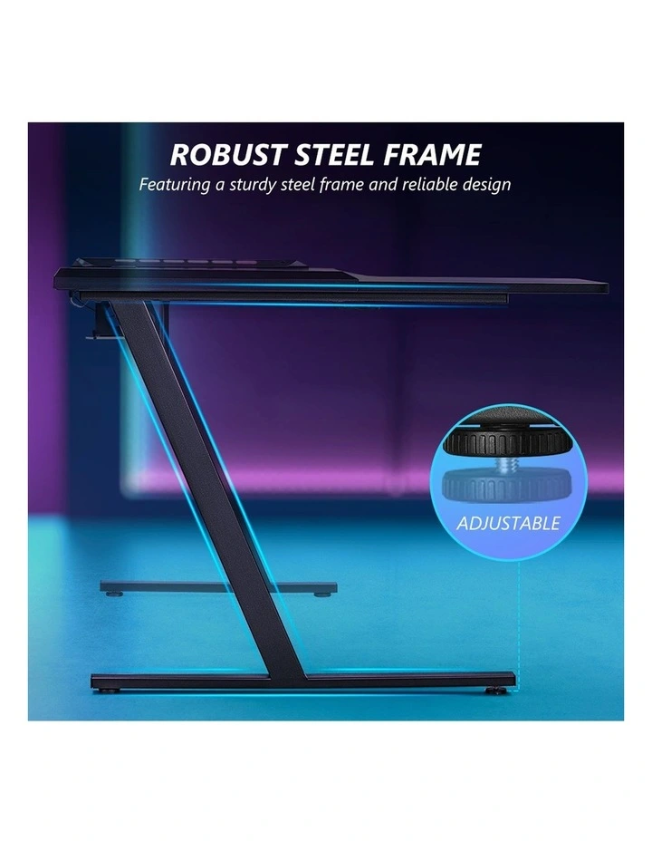 Carbon Fiber Computer Office Desk With Z Shaped Leg 140cm in Black image 6