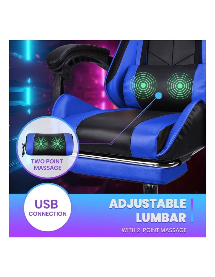 Two Point Massage Gaming Office Chair in Blue image 7
