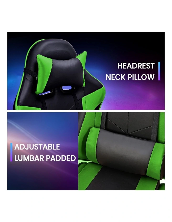 Two Point Massage Gaming Office Chair in Green image 5