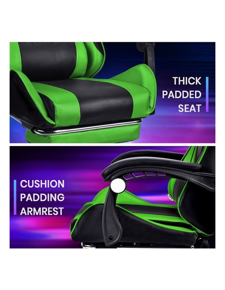 Two Point Massage Gaming Office Chair in Green image 6