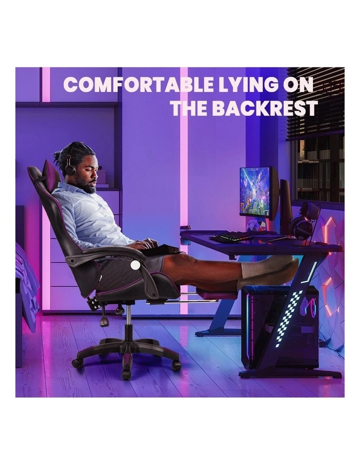 Two Point Massage Gaming Office Chair in Purple image 4