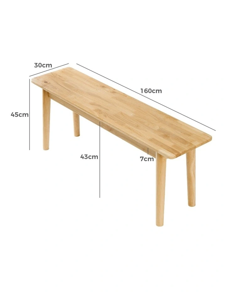 Wooden Dining Bench 160cm in Natural image 3