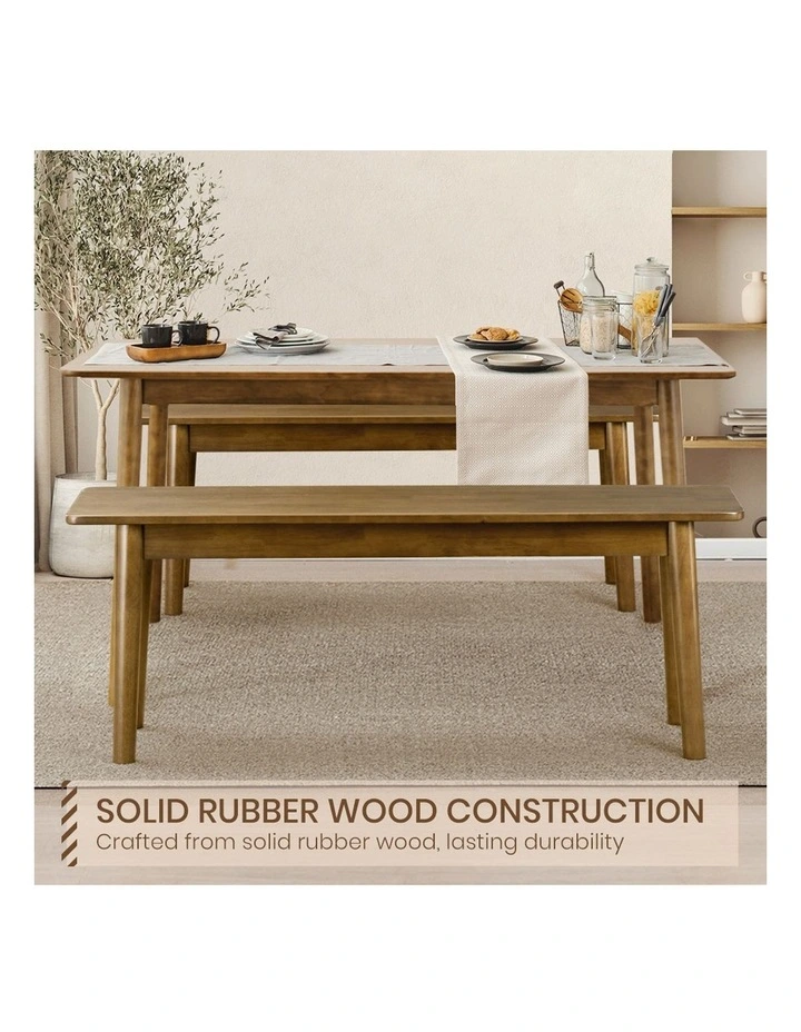 Wooden Dining Bench 140cm in Brown image 4