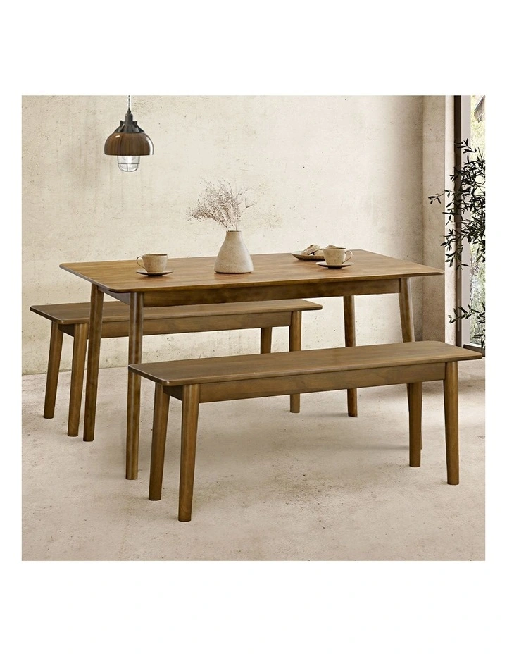 Wooden Dining Bench 140cm in Brown image 6