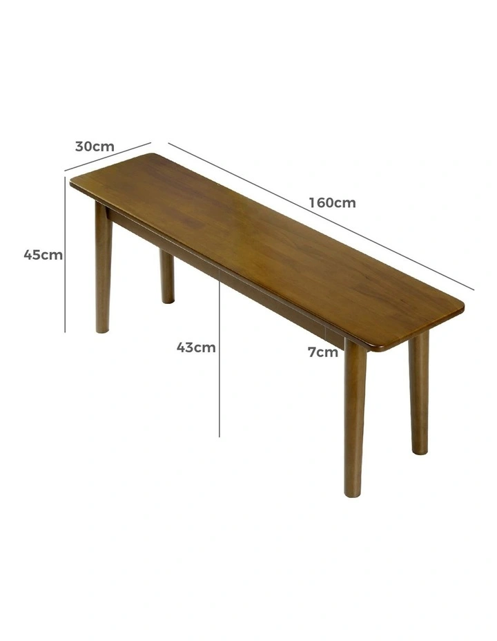 Wooden Dining Bench 160cm in Brown image 3
