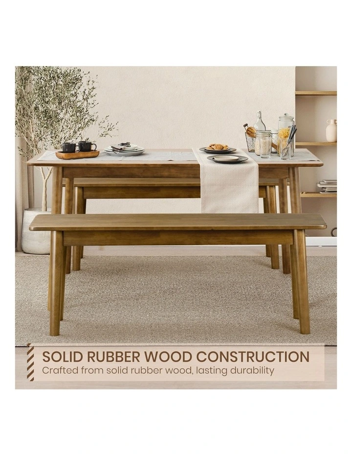 Wooden Dining Bench 160cm in Brown image 4