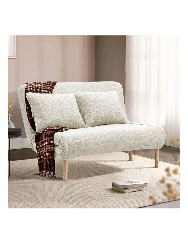 Wood Sofa Bed in Beige image 2