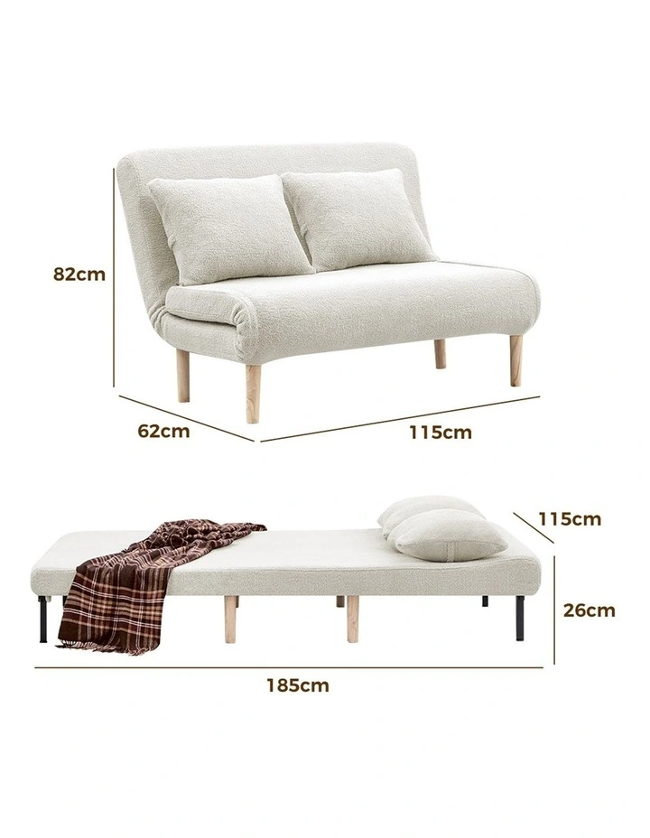 Wood Sofa Bed in Beige image 3