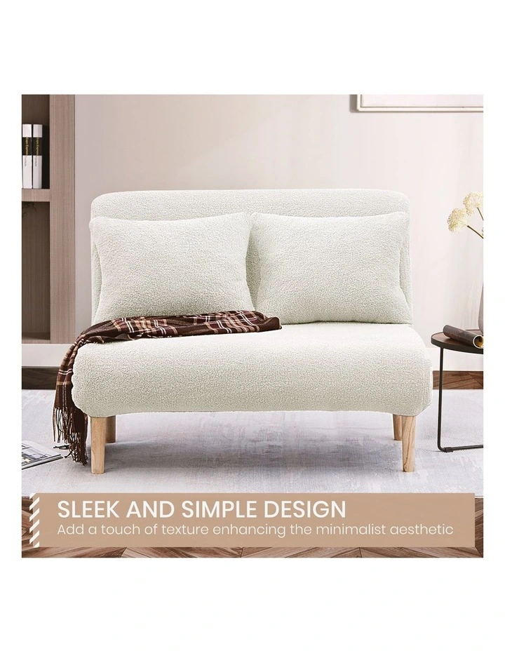 Wood Sofa Bed in Beige image 4