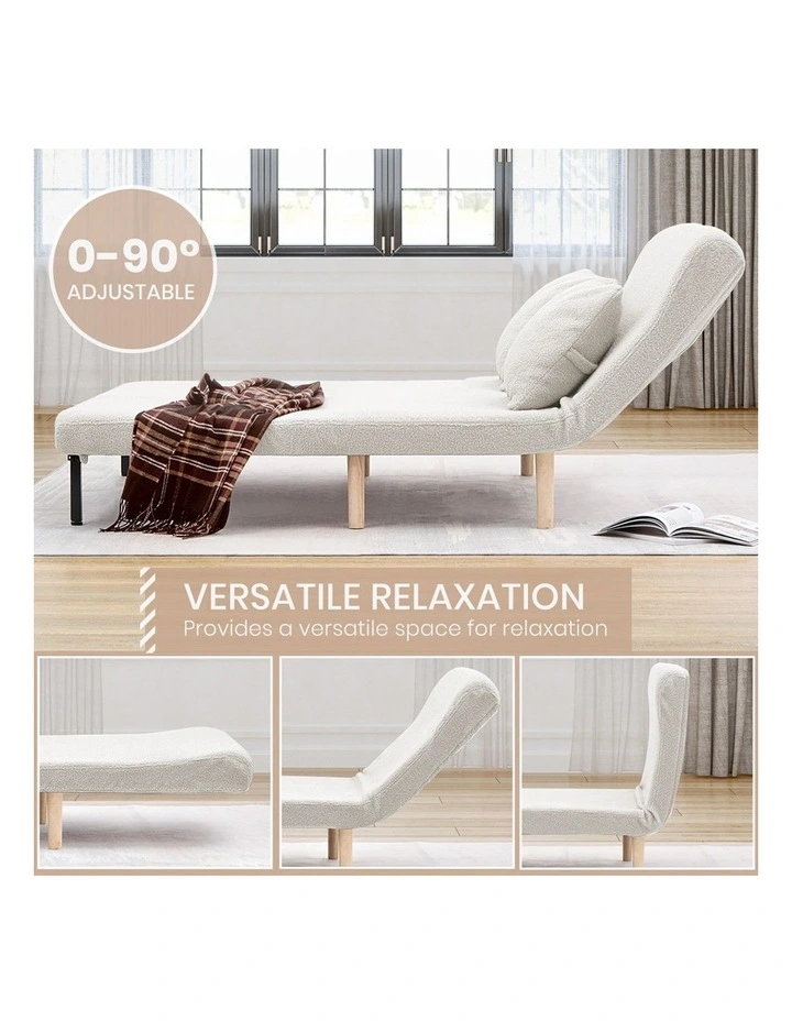 Wood Sofa Bed in Beige image 6