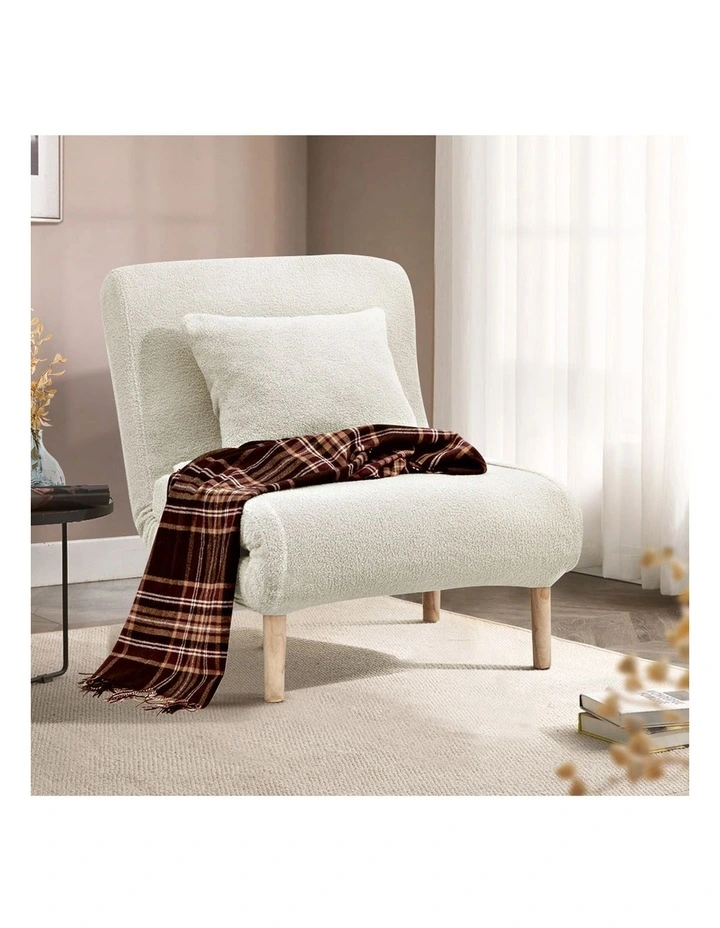 Wood Sofa Bed in Beige image 2