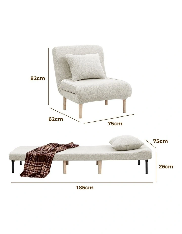 Wood Sofa Bed in Beige image 3