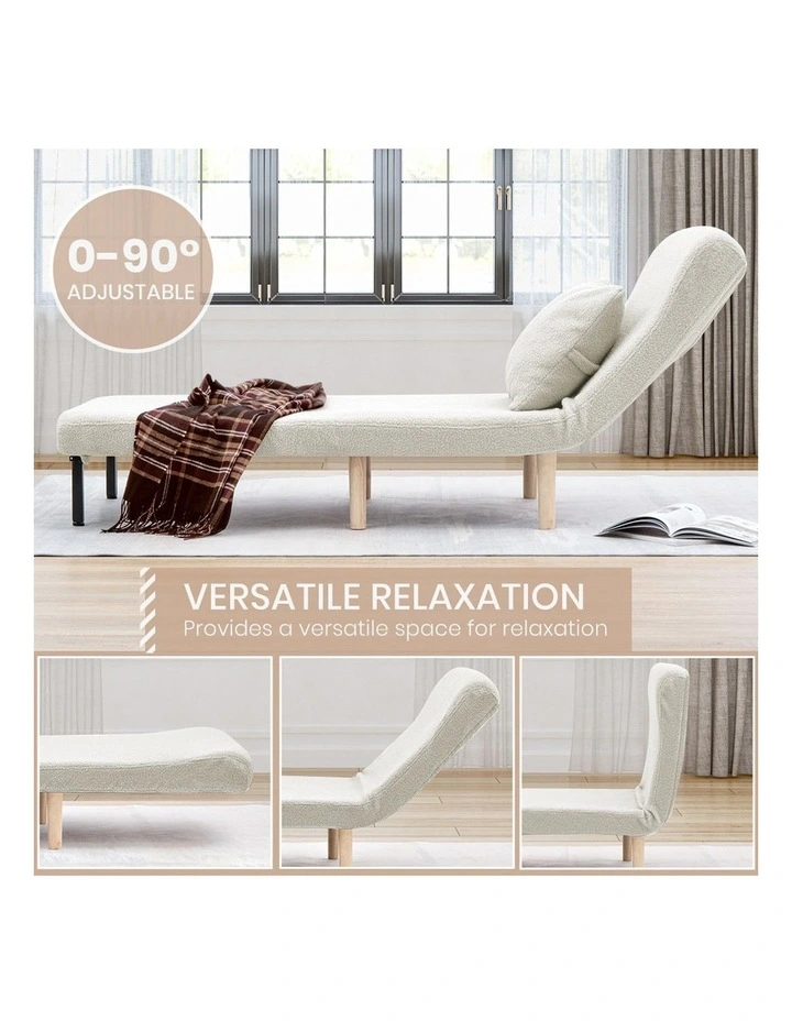 Wood Sofa Bed in Beige image 6