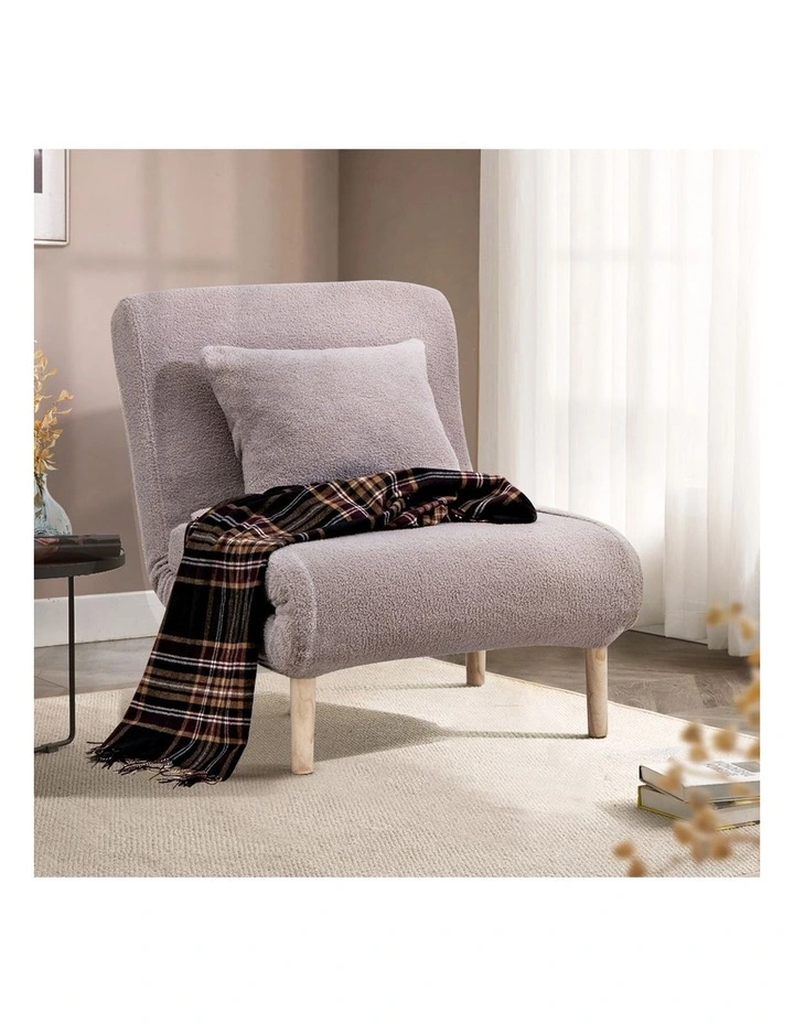 Wood Sofa Single Seat Bed in Grey image 2