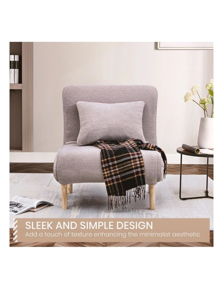 Wood Sofa Single Seat Bed in Grey image 4