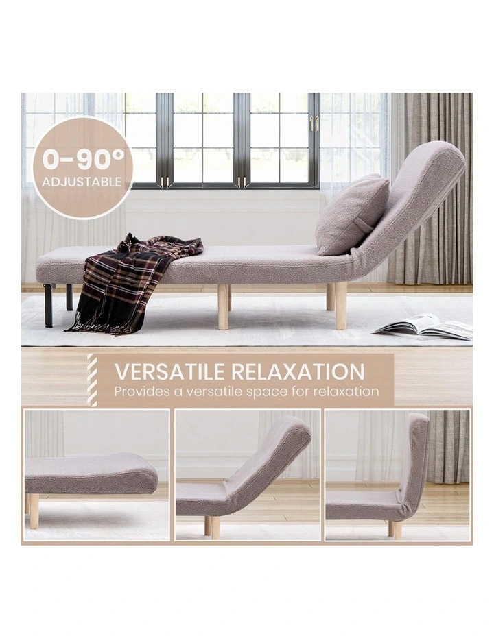 Wood Sofa Single Seat Bed in Grey image 6