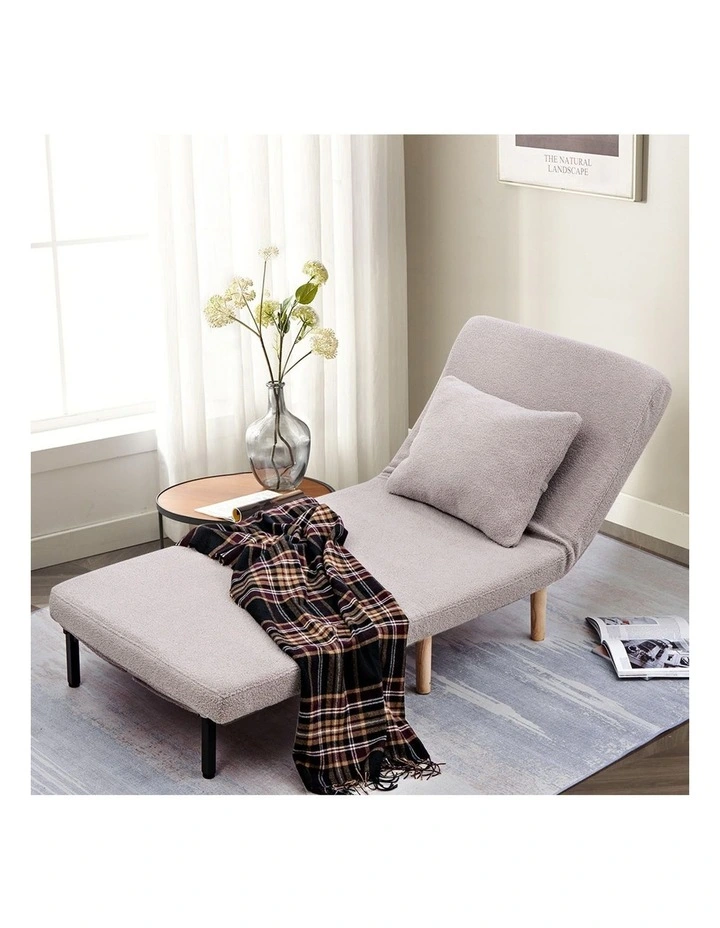 Wood Sofa Single Seat Bed in Grey image 7