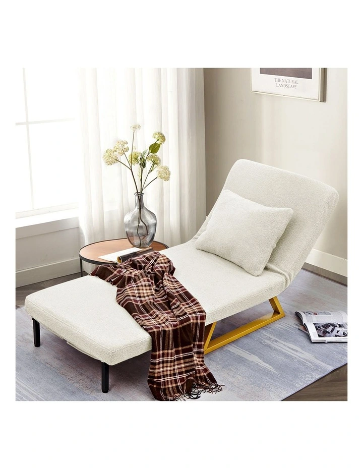 Wood Sofa Single Seat Bed in Beige image 7