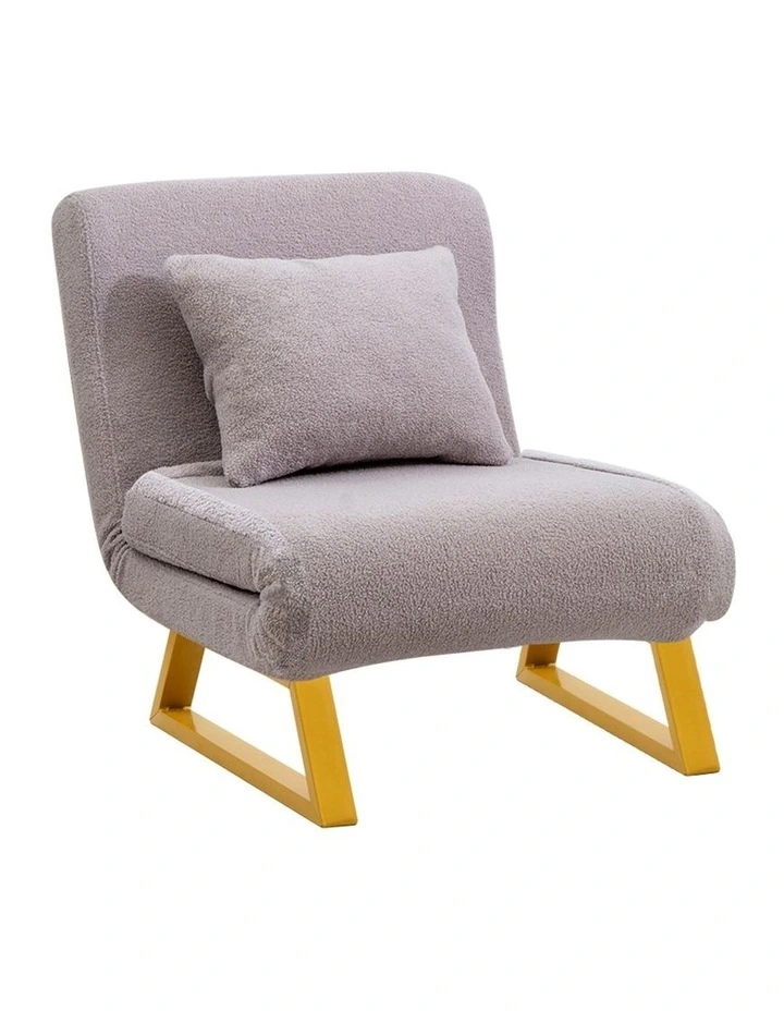 Folding Single Seat Sofa Bed in Grey image 1