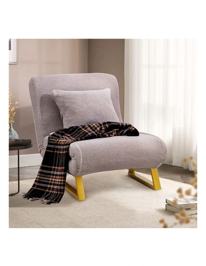 Folding Single Seat Sofa Bed in Grey image 2