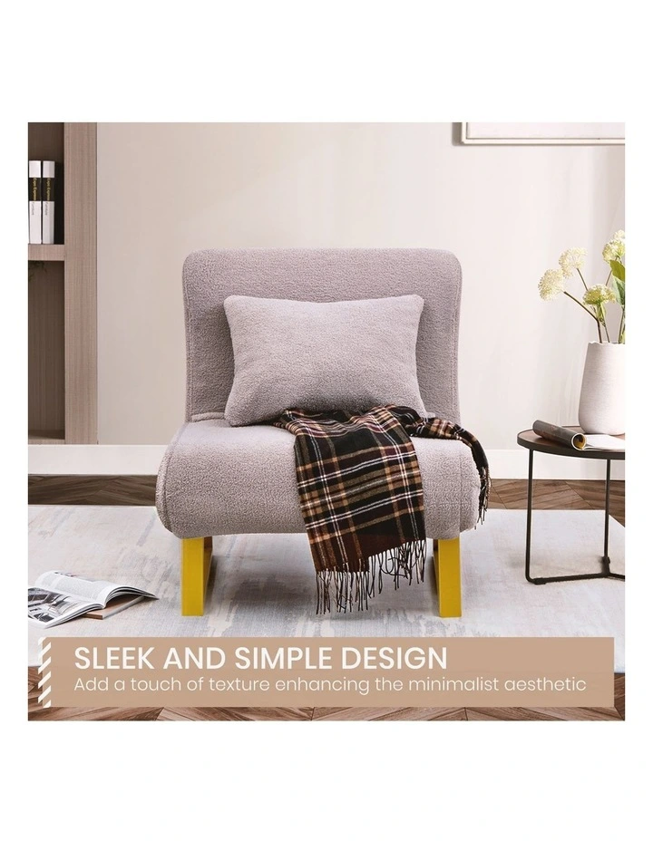 Folding Single Seat Sofa Bed in Grey image 4