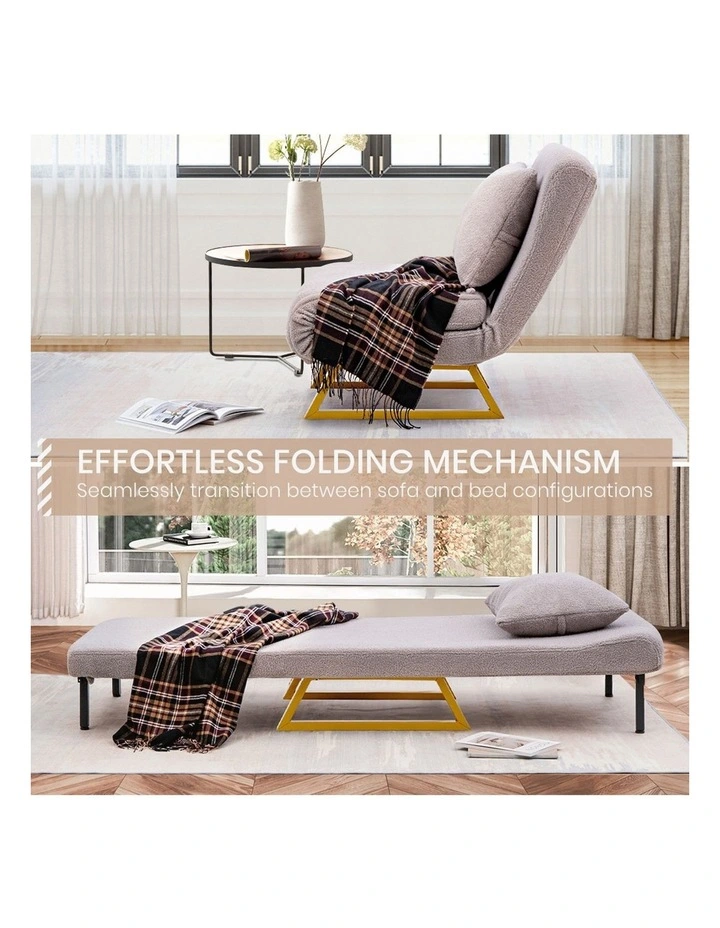 Folding Single Seat Sofa Bed in Grey image 5