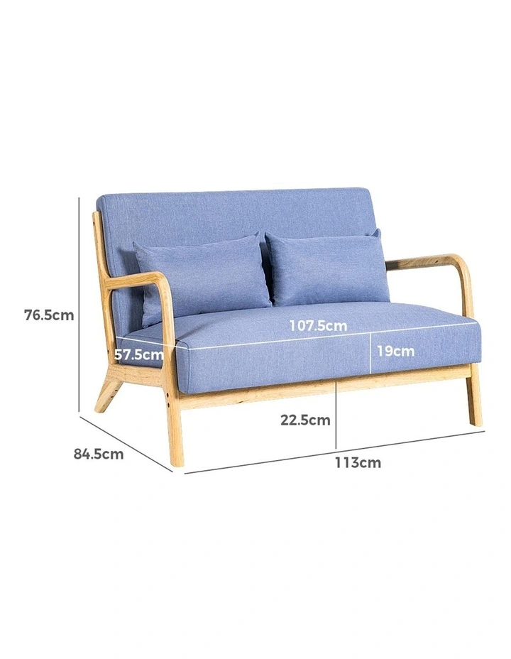 Armchair 2-Seater in Light Blue image 3