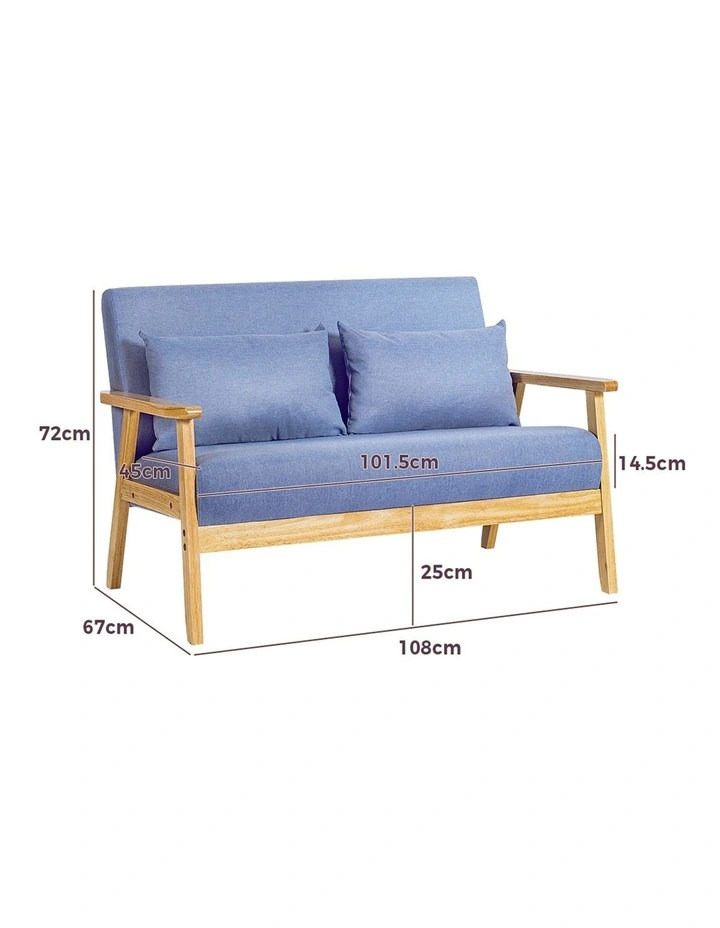 Armchair 2-Seater in Light Blue image 3